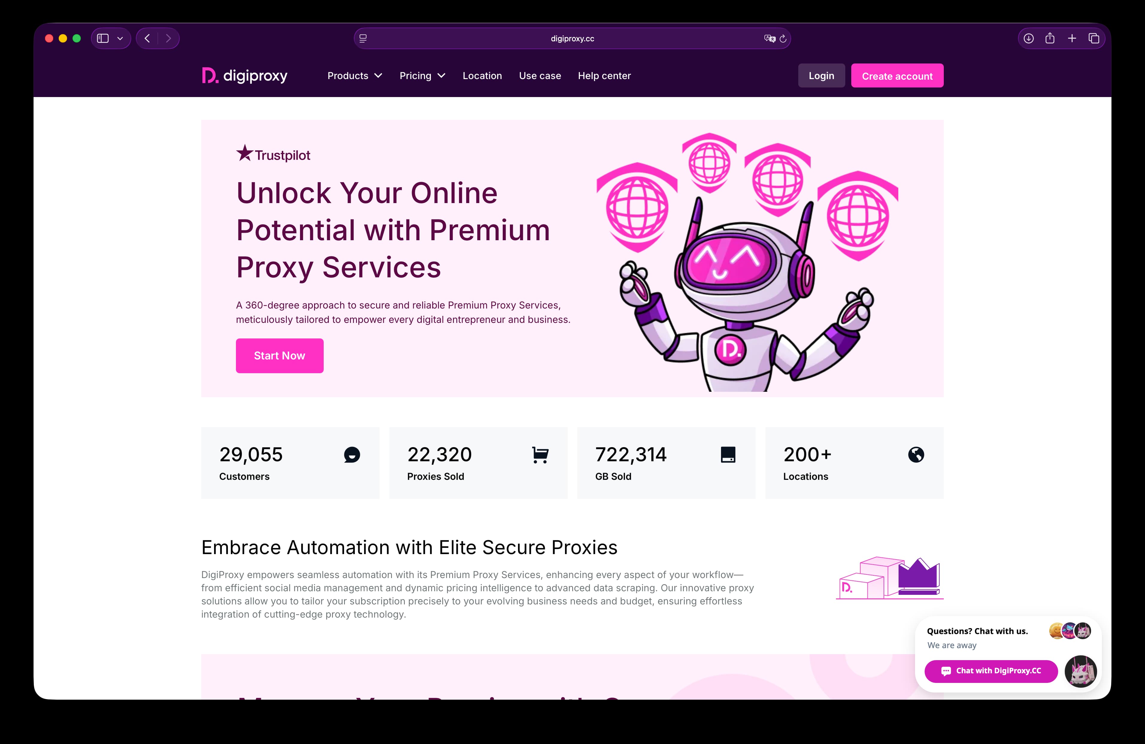 DigiProxy — Platform Hero Experience